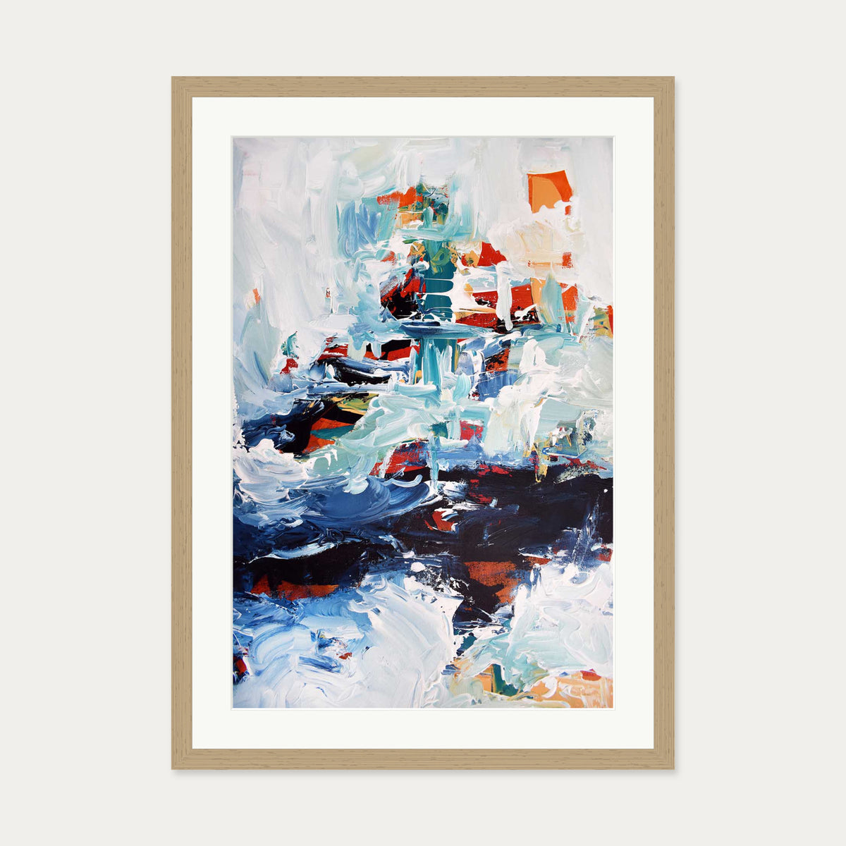 Abstract 163 Art Print — 50 x 70 cm — Oak Frame