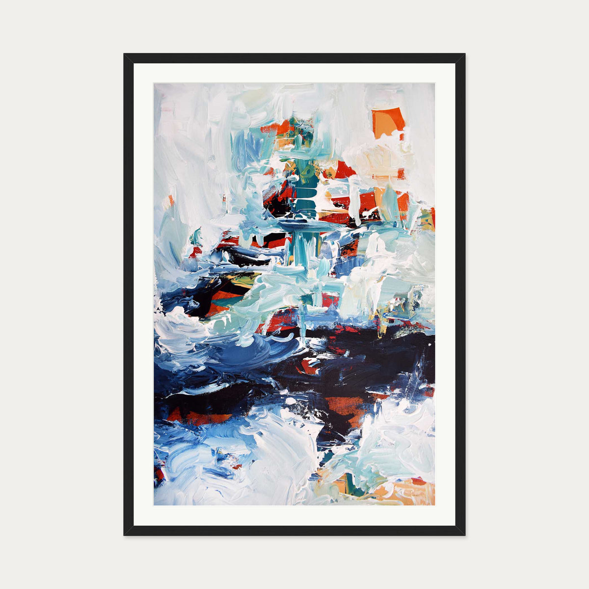 Abstract 163 Art Print — 70 x 100 cm — Black Frame