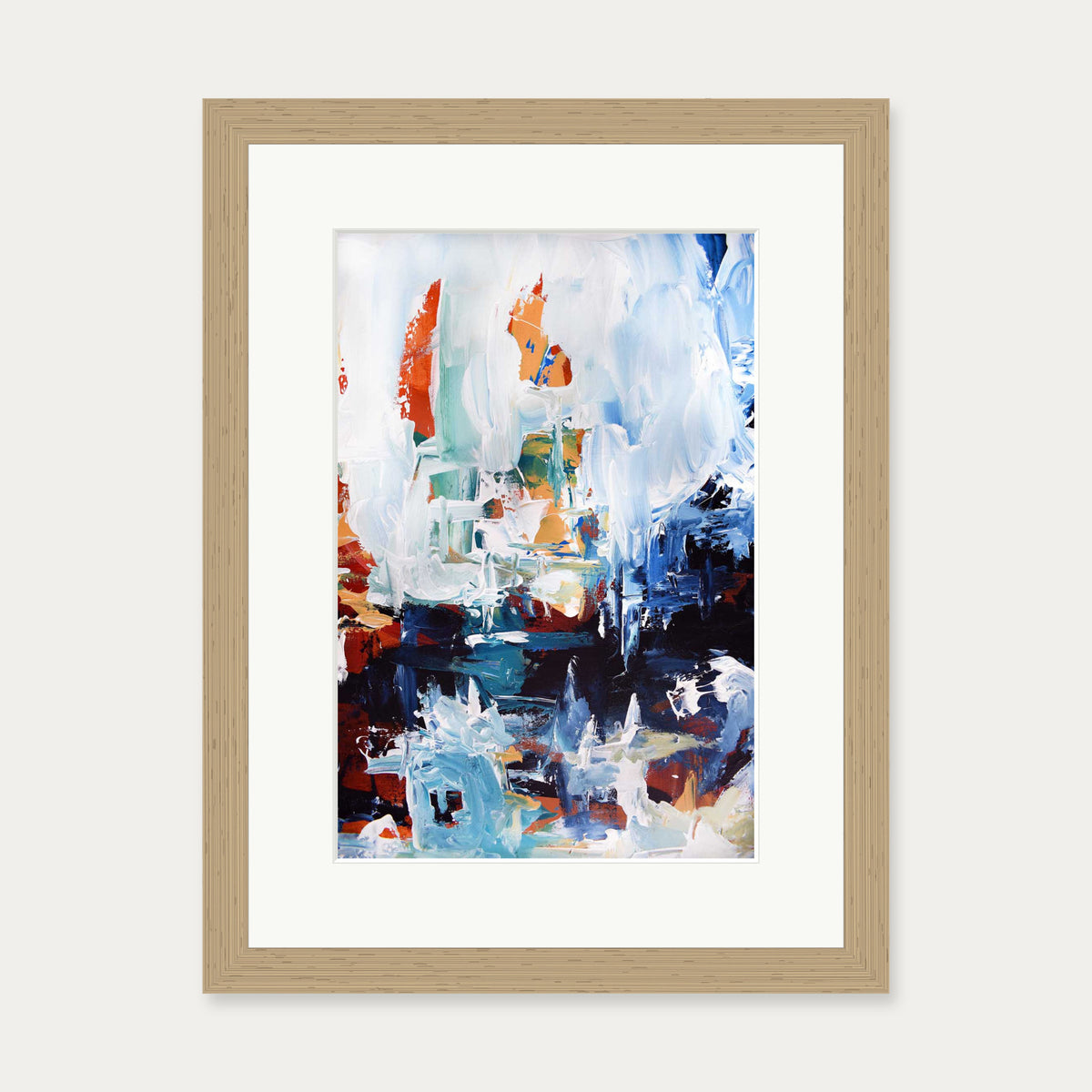 Abstract 165 Art Print — 30 x 40 cm — Oak Frame