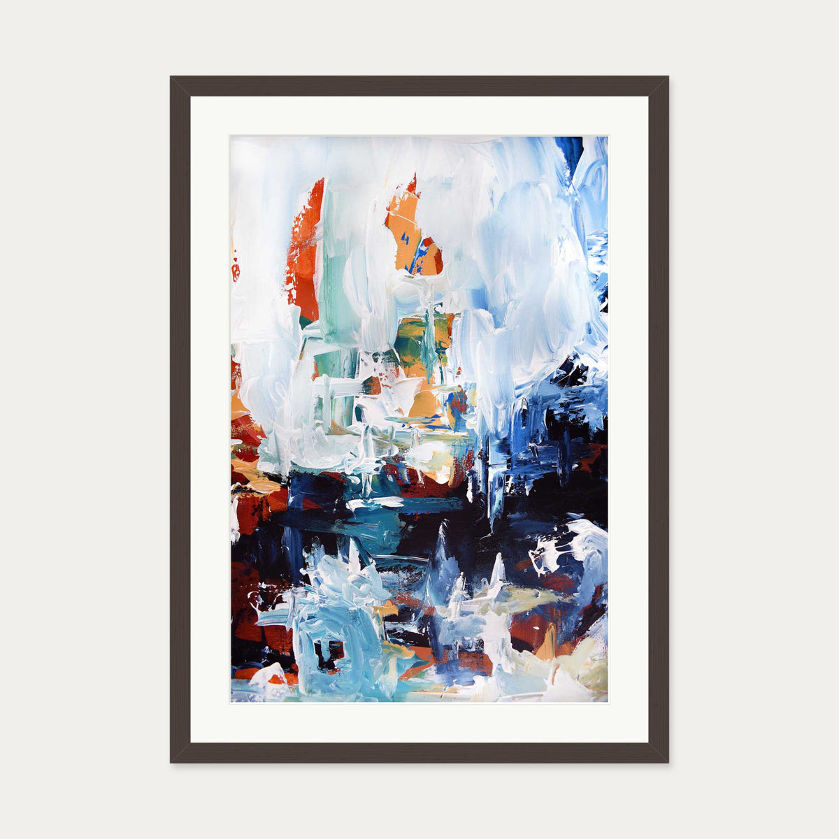 Abstract 165 Art Print — 50 x 70 cm — Brown Frame