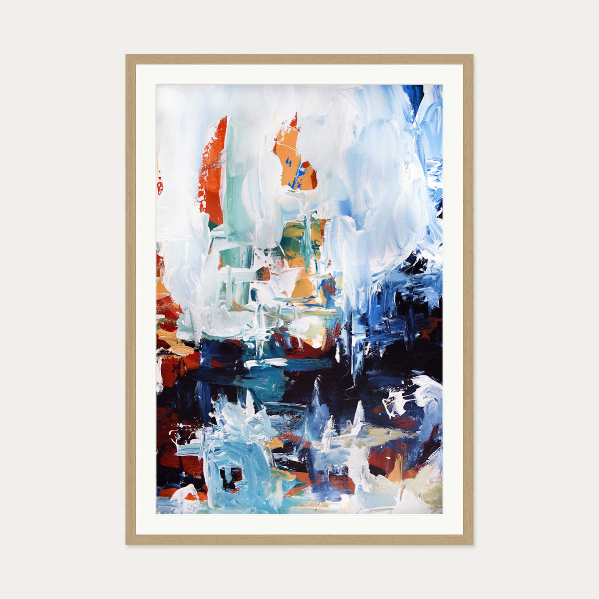 Abstract 165 Art Print — 70 x 100 cm — Oak Frame
