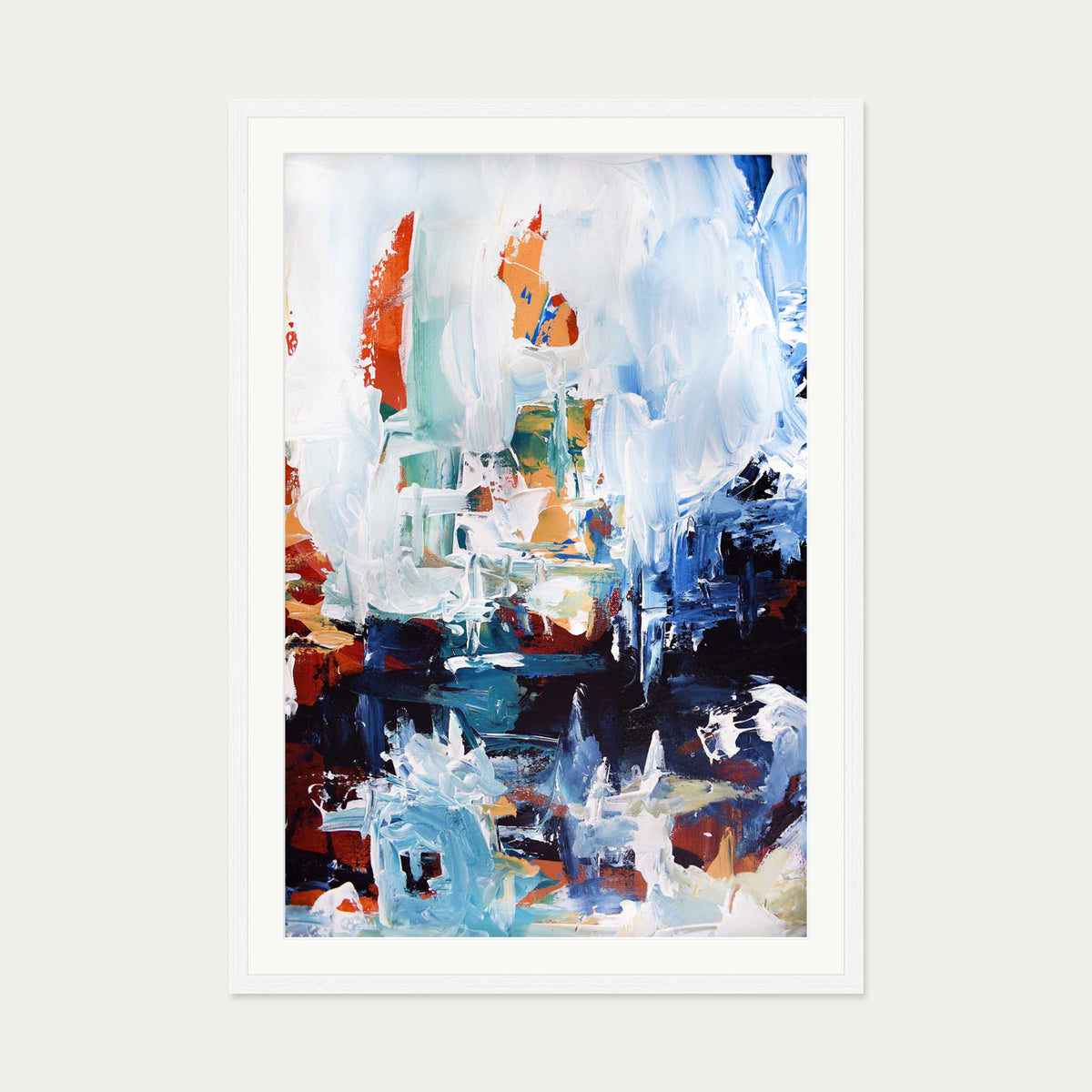Abstract 165 Art Print — 70 x 100 cm — White Frame