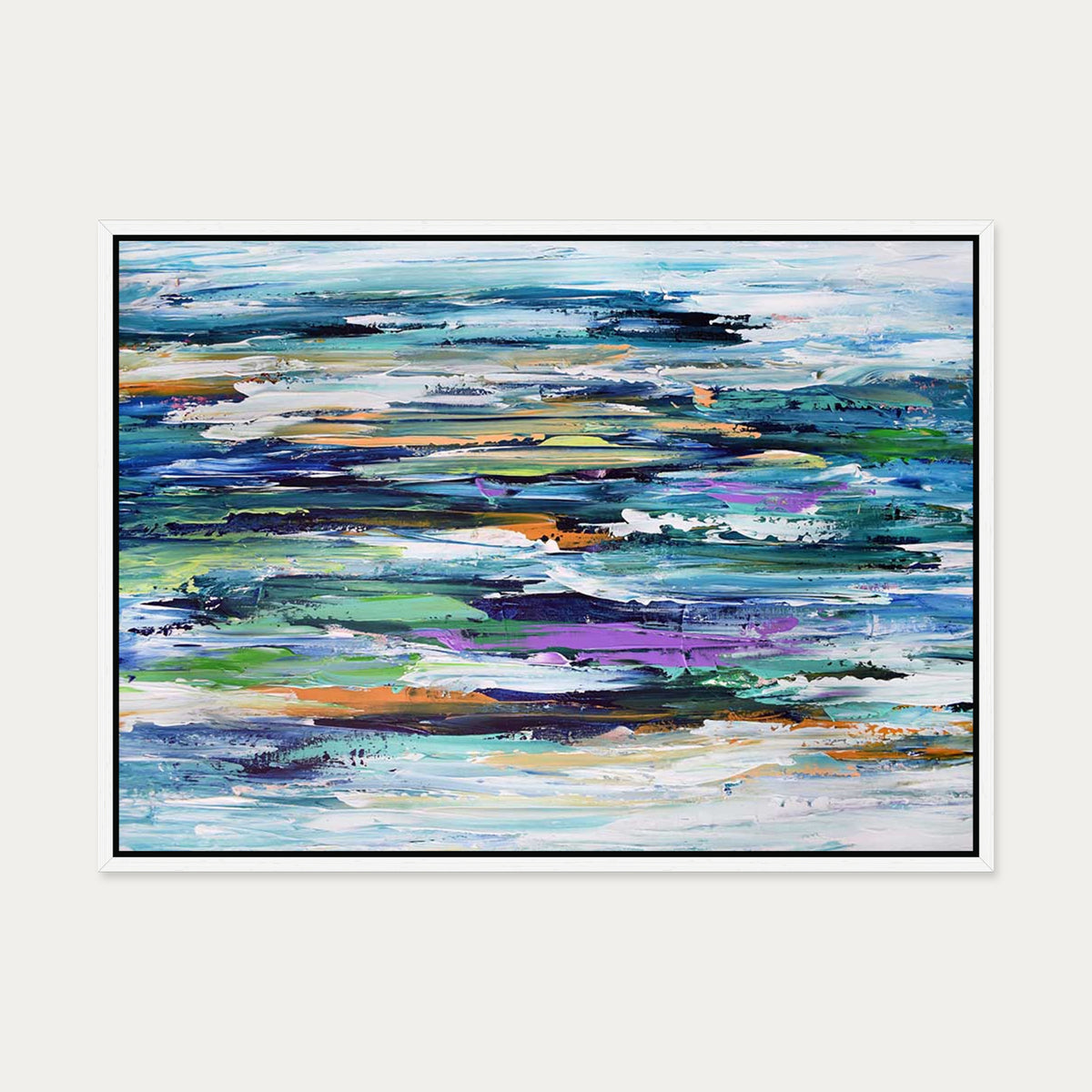 Abstract 167 Canvas Art — 50 x 70 cm — White Frame