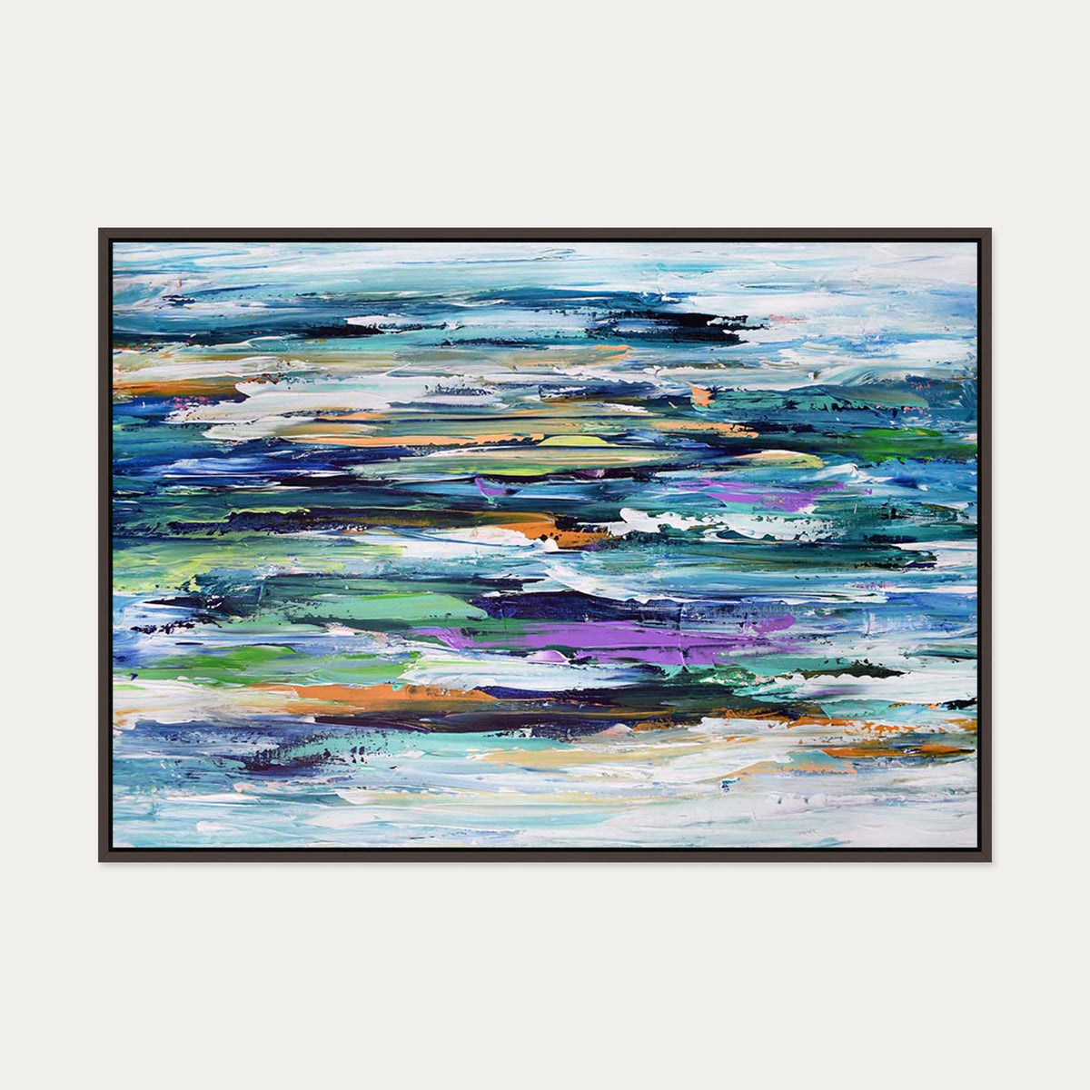 Abstract 167 Canvas Art — 70 x 100 cm — Brown Frame