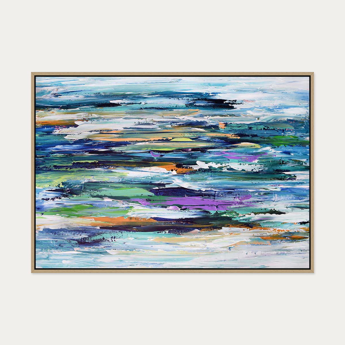 Abstract 167 Canvas Art — 70 x 100 cm — Oak Frame