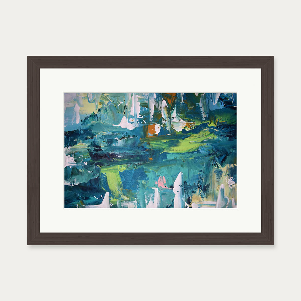 Abstract 168 Art Print — 30 x 40 cm — Brown Frame
