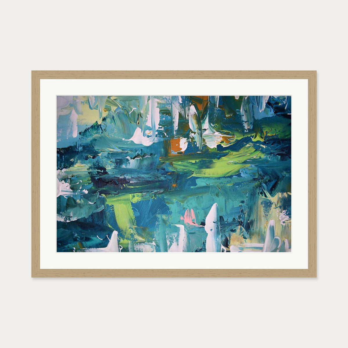 Abstract 168 Art Print — 50 x 70 cm — Oak Frame