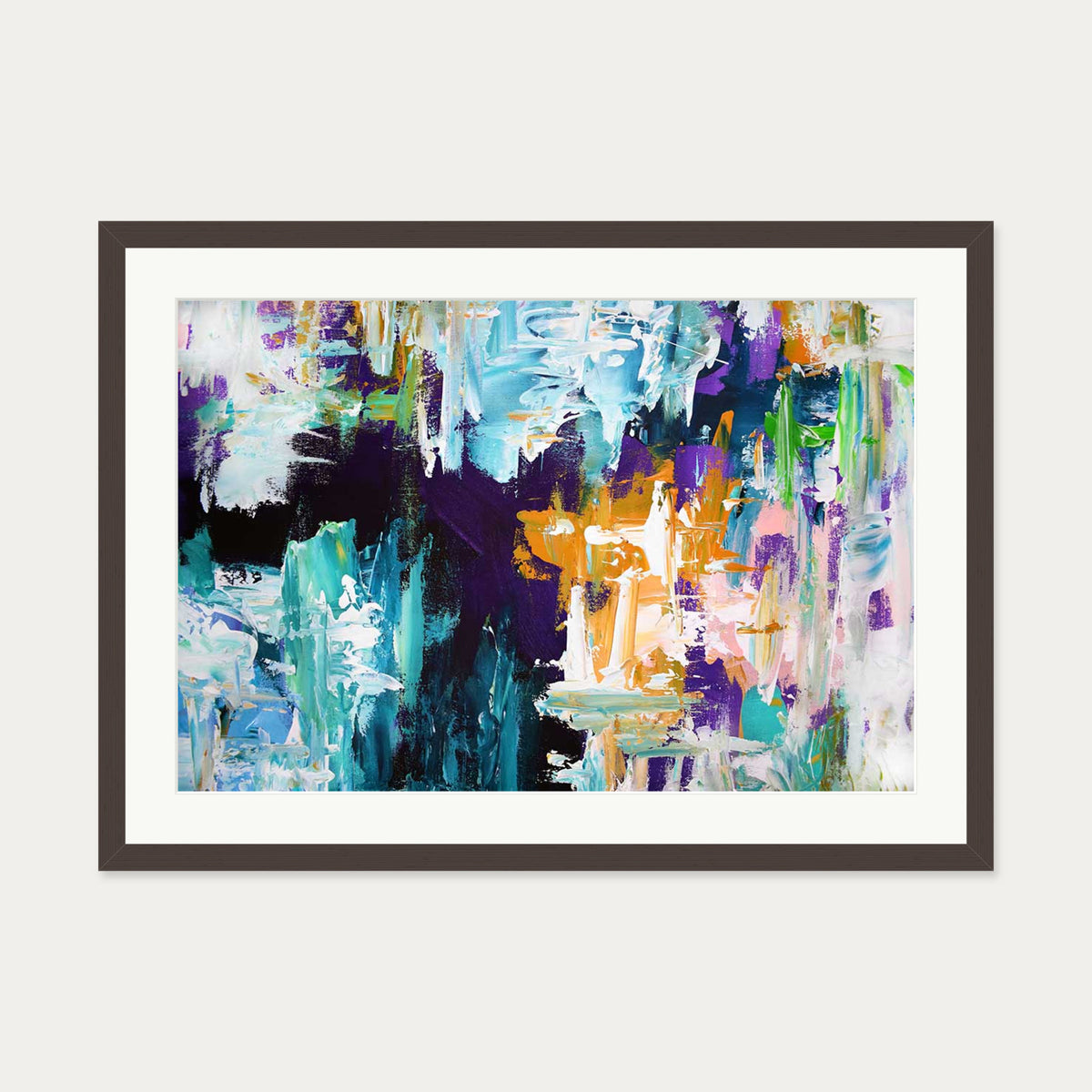 Abstract 169 Art Print — 50 x 70 cm — Brown Frame