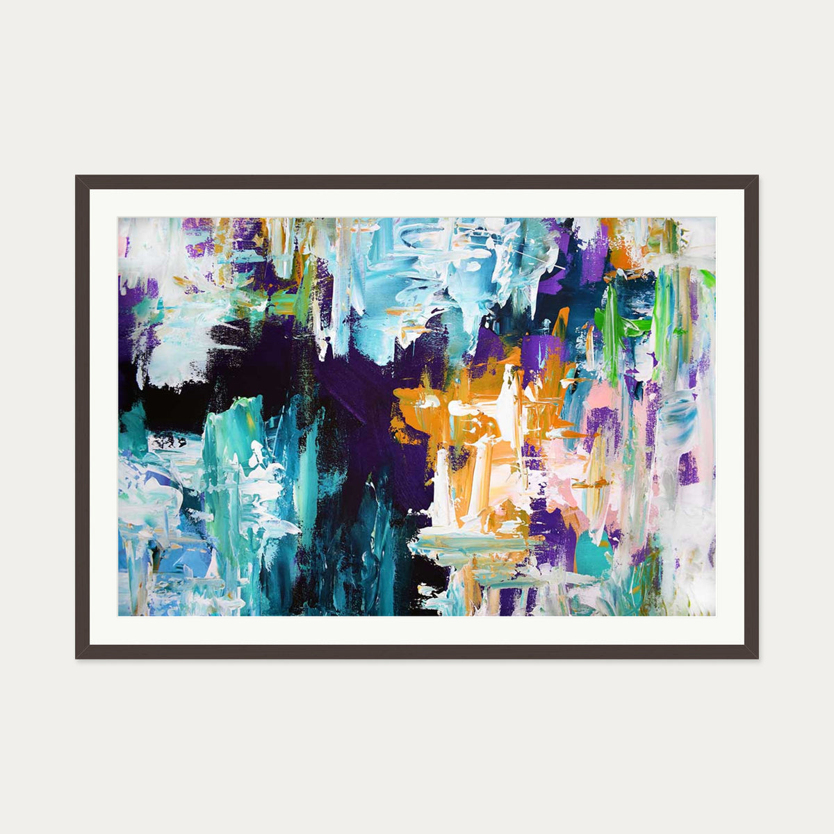 Abstract 169 Art Print — 70 x 100 cm — Brown Frame
