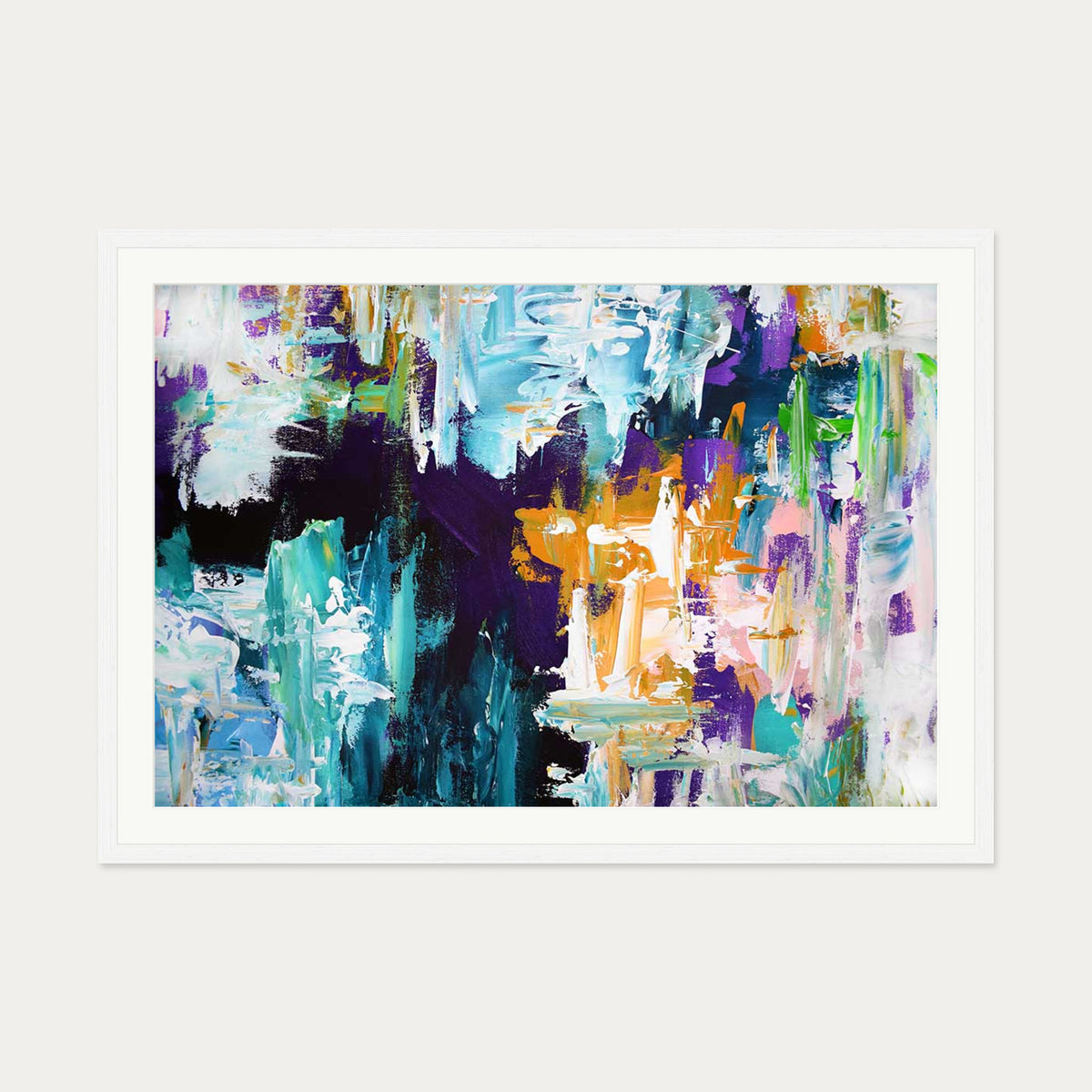 Abstract 169 Art Print — 70 x 100 cm — White Frame