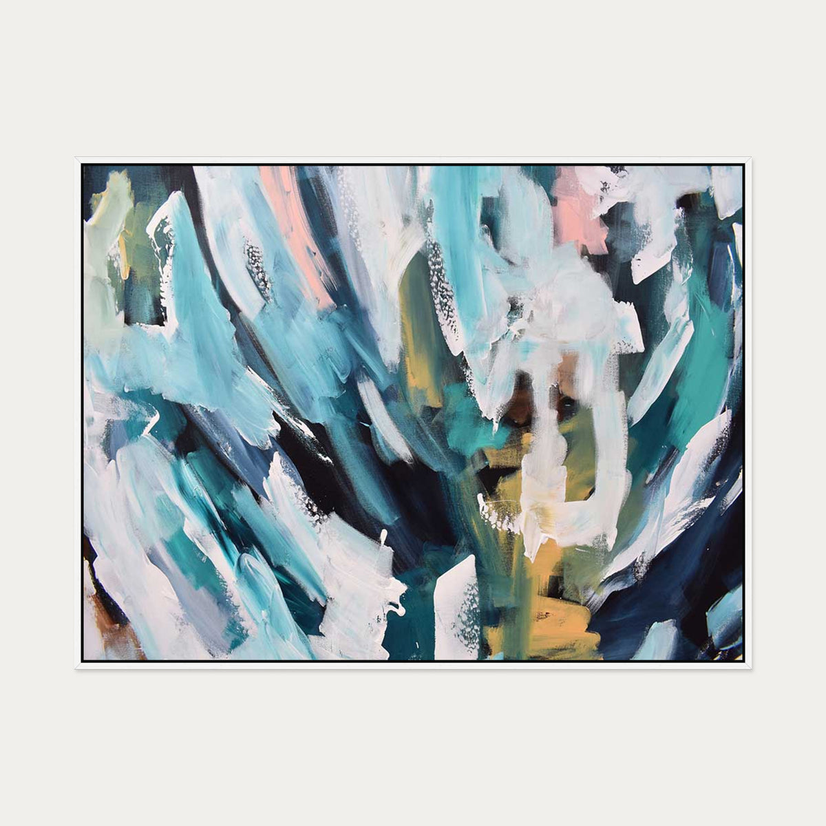 Abstract 170 Canvas Art — 90 x 120 cm — White Frame
