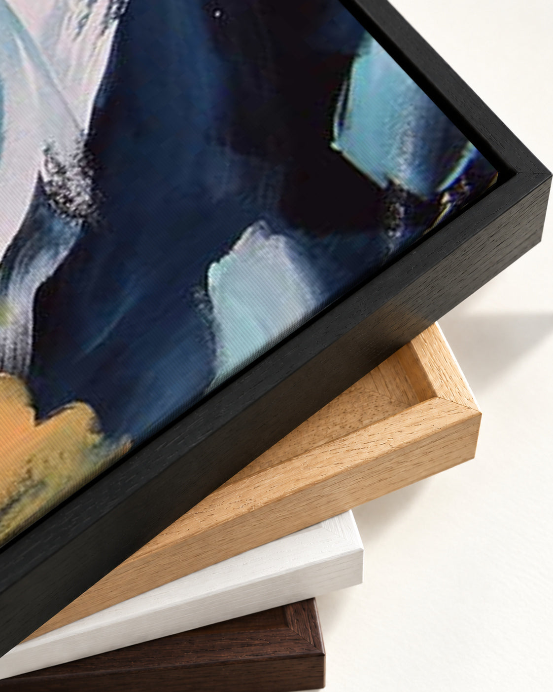 Abstract 170 Canvas Art — framed canvas corner and wrapped canvas detail