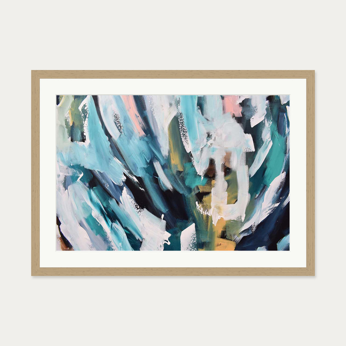 Abstract 170 Art Print — 50 x 70 cm — Oak Frame