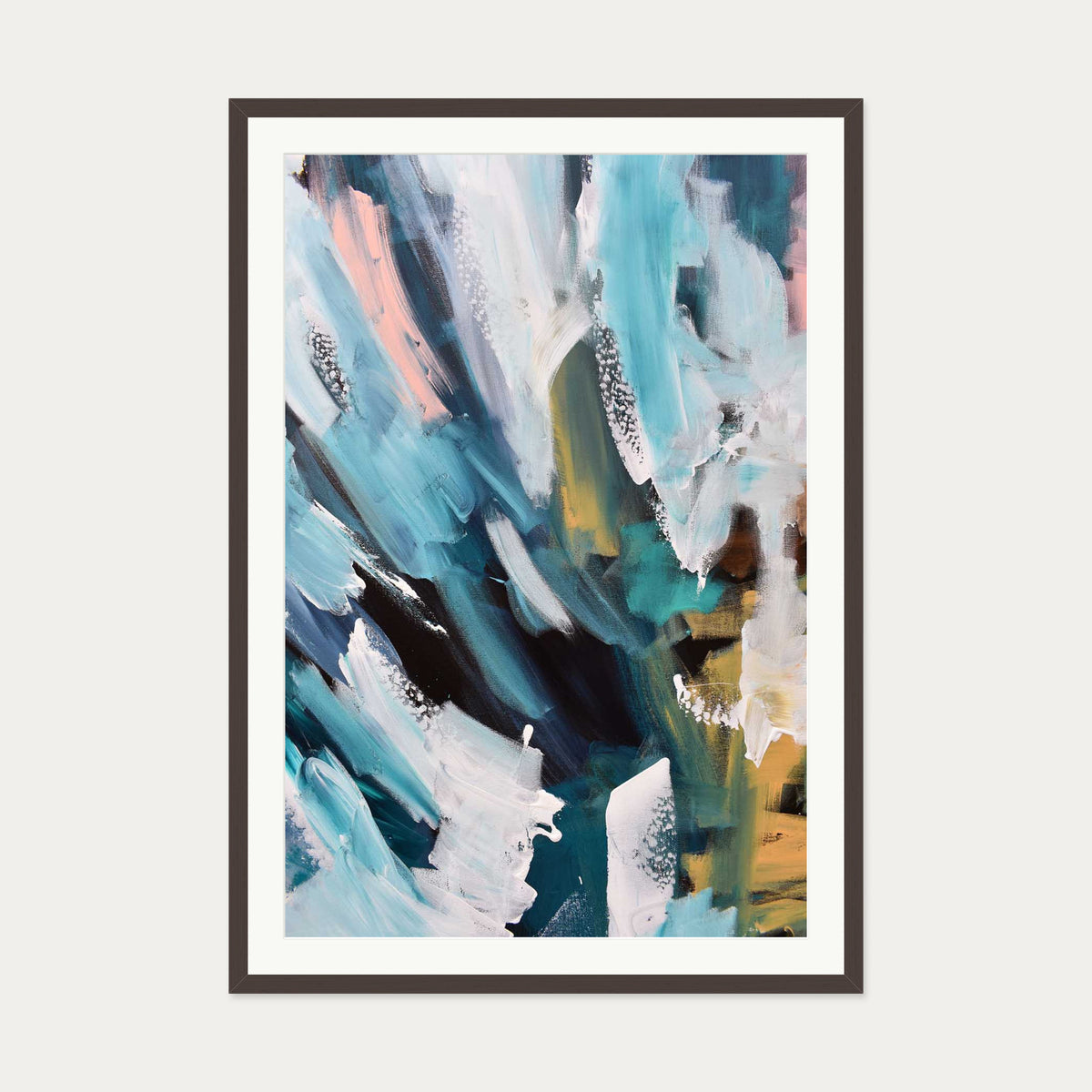 Abstract 171 Art Print — 70 x 100 cm — Brown Frame