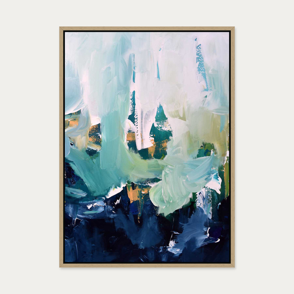 Abstract 175 Canvas Art — 50 x 70 cm — Oak Frame