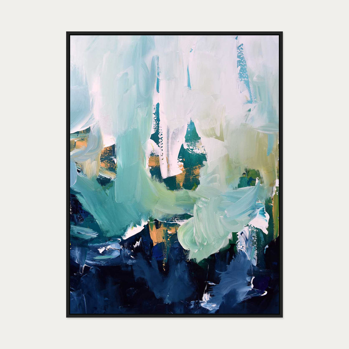 Abstract 175 Canvas Art — 90 x 120 cm — Black Frame