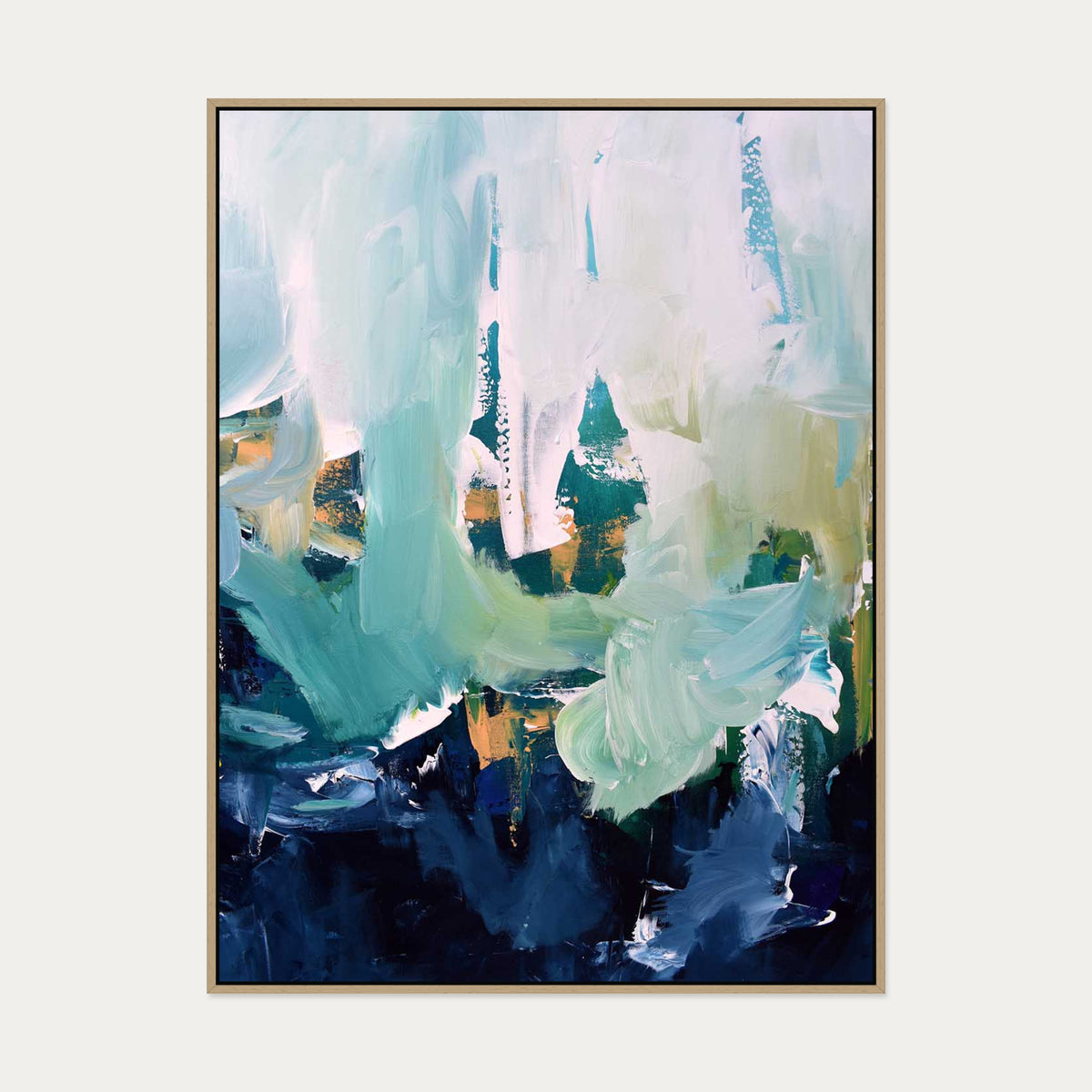 Abstract 175 Canvas Art — 90 x 120 cm — Oak Frame