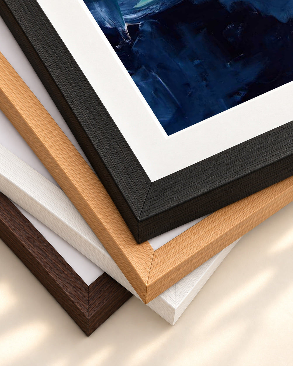 Abstract 175 Art Print — framed print corner with 5 cm mount and bevel