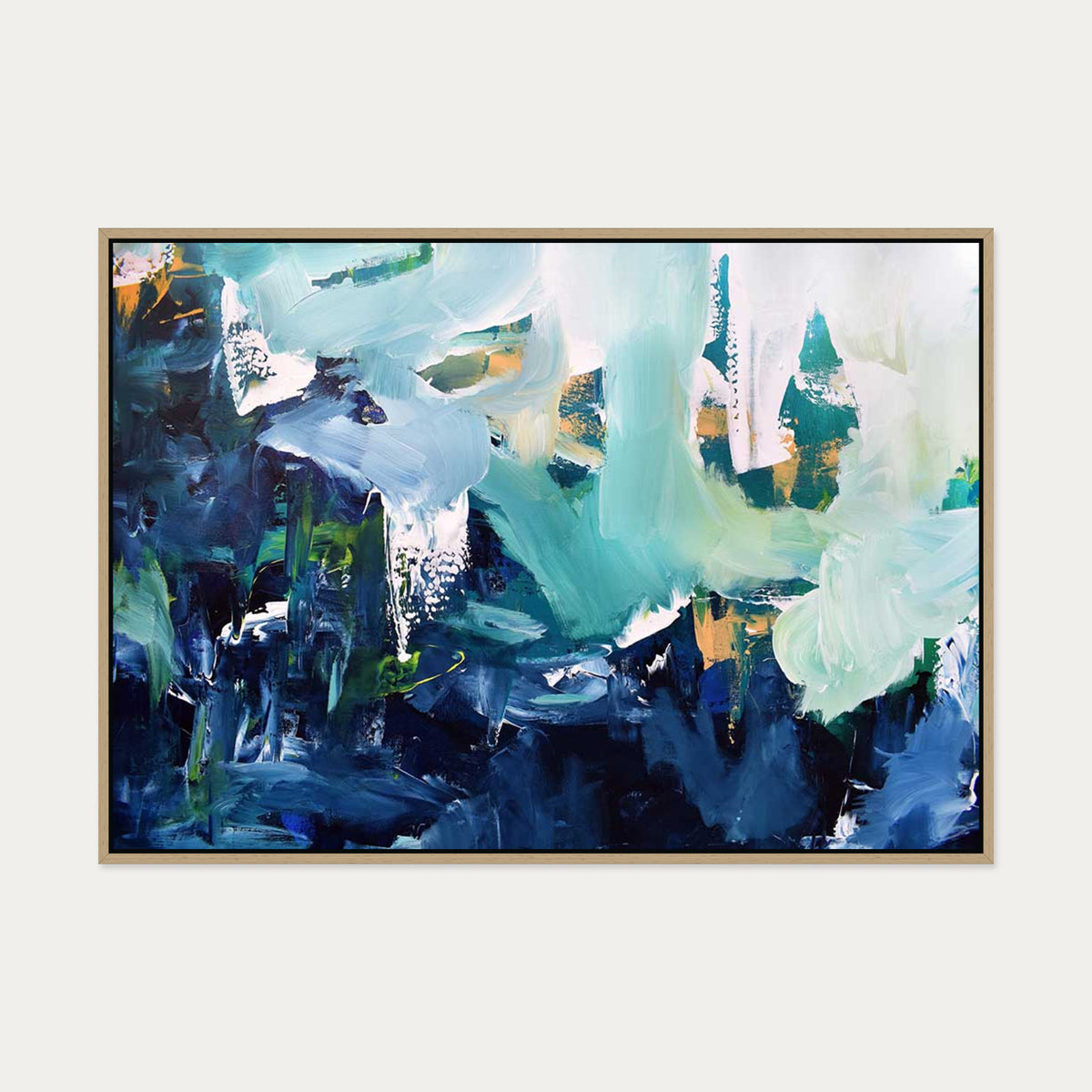 Abstract 176 Canvas Art — 70 x 100 cm — Oak Frame