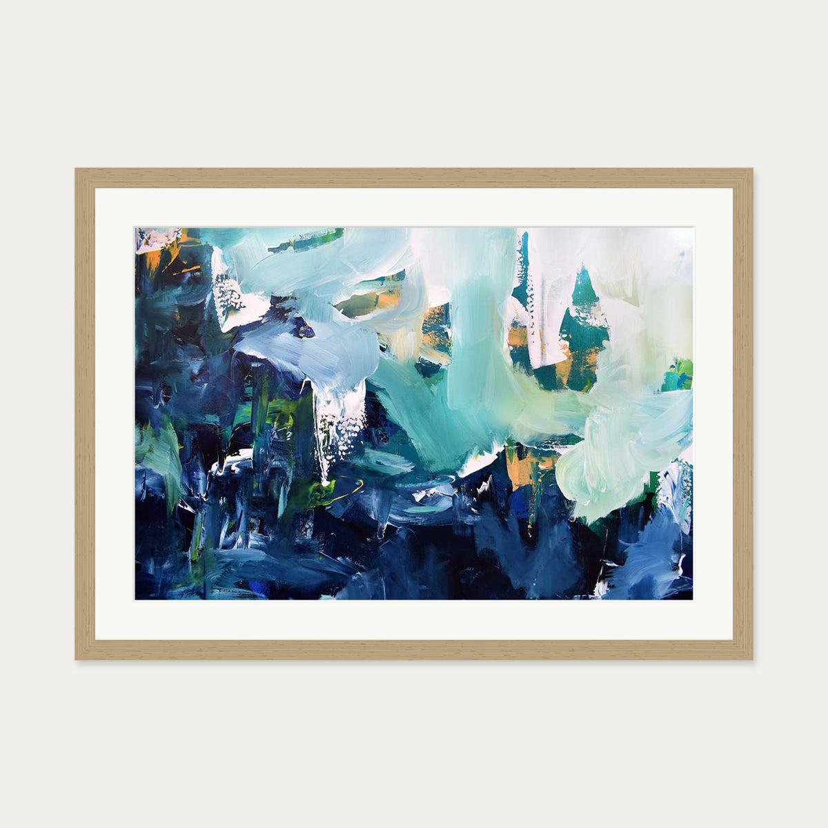 Abstract 176 Art Print — 50 x 70 cm — Oak Frame