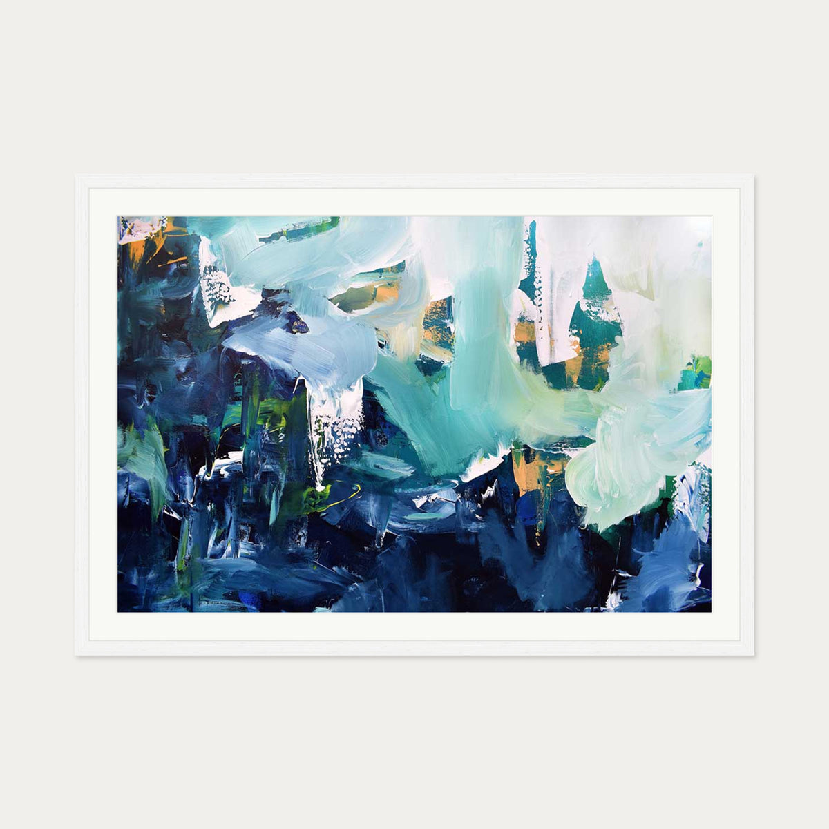Abstract 176 Art Print — 70 x 100 cm — White Frame