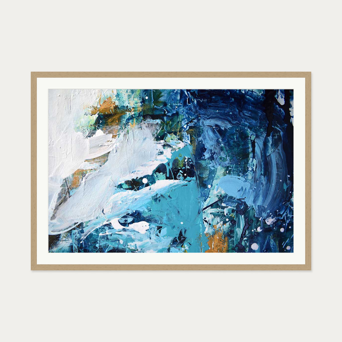 Abstract 178 Art Print — 70 x 100 cm — Oak Frame