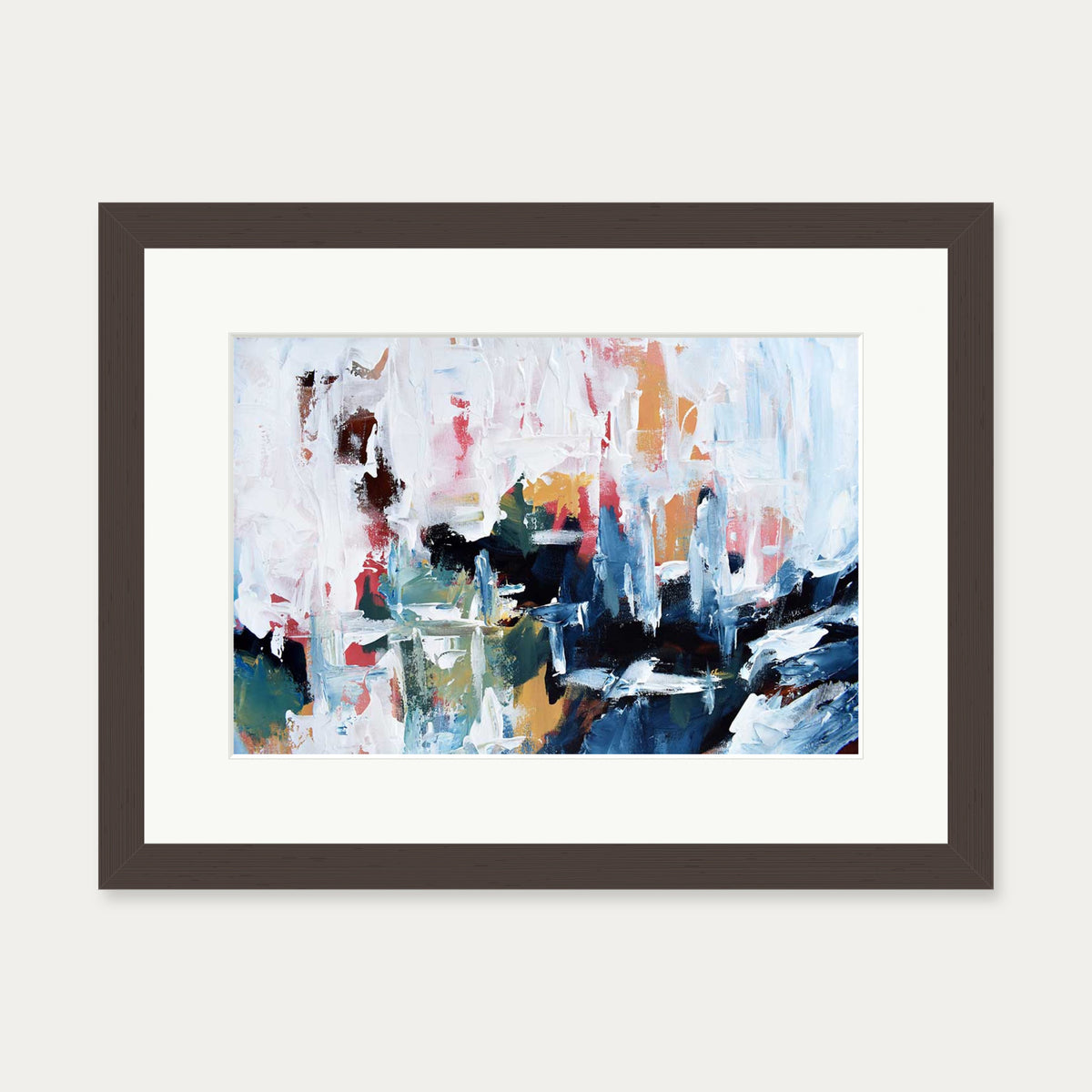 Abstract 182 Art Print — 30 x 40 cm — Brown Frame