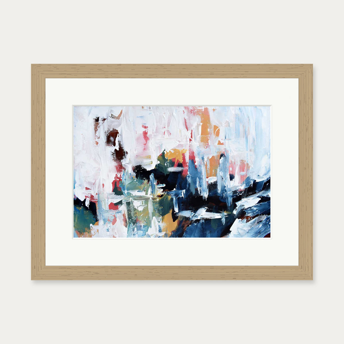 Abstract 182 Art Print — 30 x 40 cm — Oak Frame