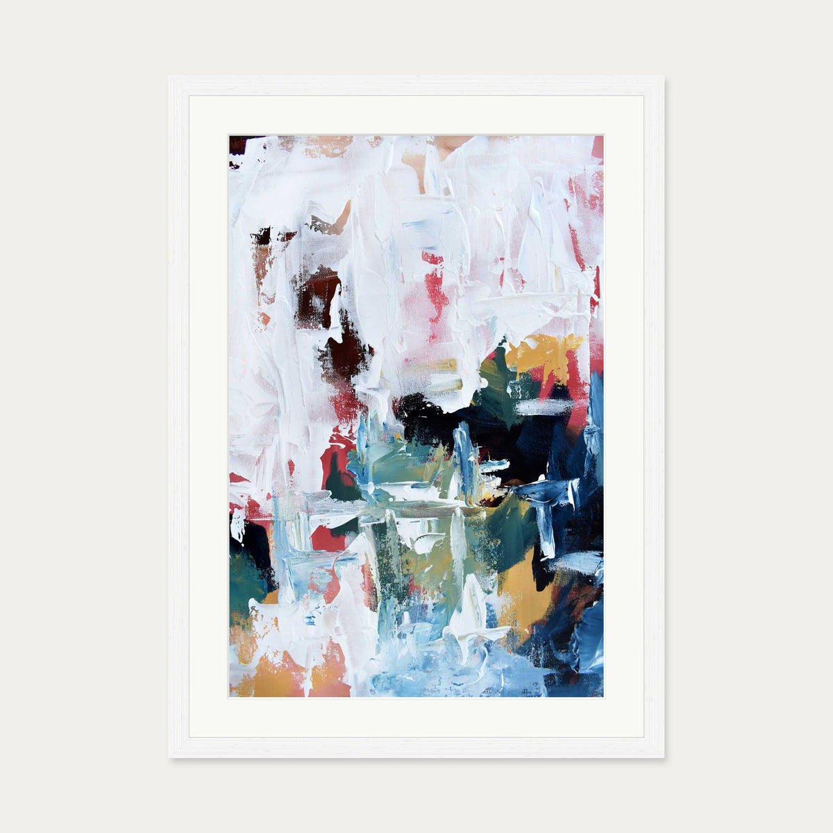 Abstract 184 Art Print — 50 x 70 cm — White Frame