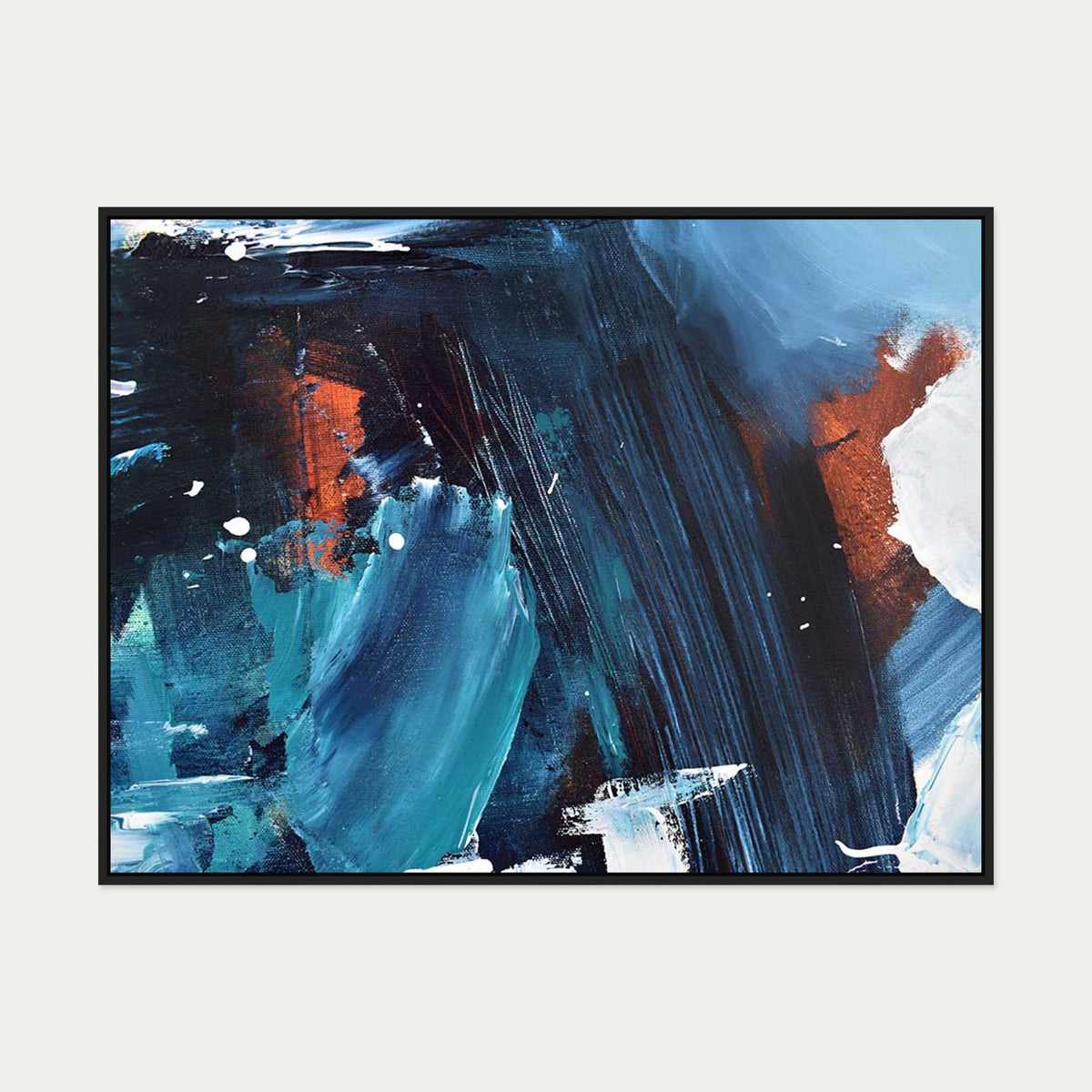 Abstract 185 Canvas Art — 90 x 120 cm — Black Frame