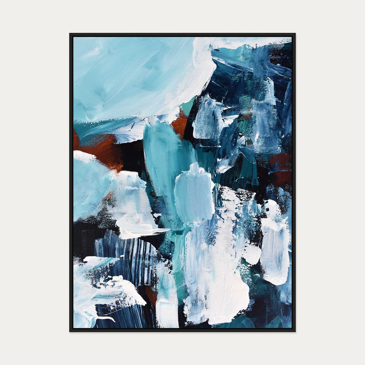 Abstract 187 Canvas Art — 90 x 120 cm — Black Frame