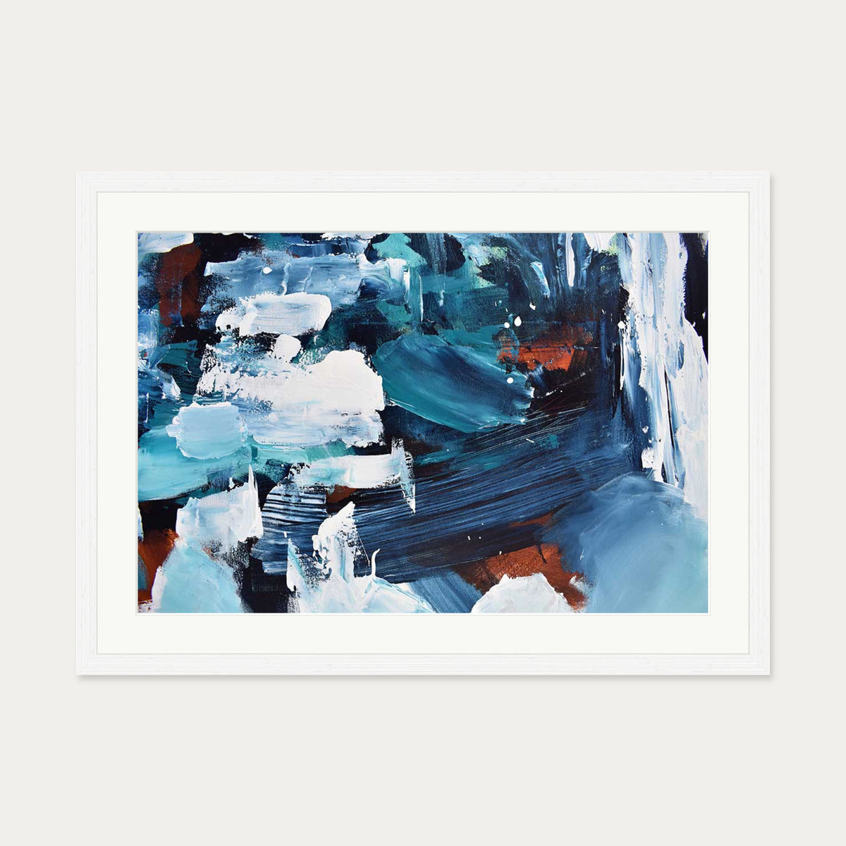 Abstract 189 Art Print — 50 x 70 cm — White Frame