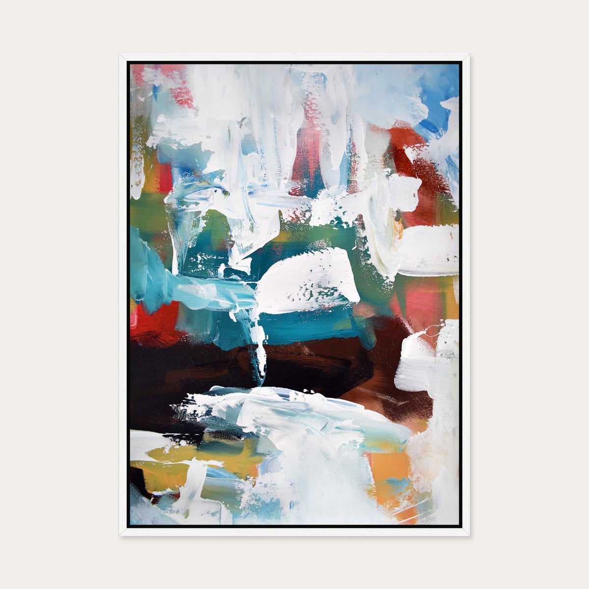 Abstract 191 Canvas Art — 50 x 70 cm — White Frame