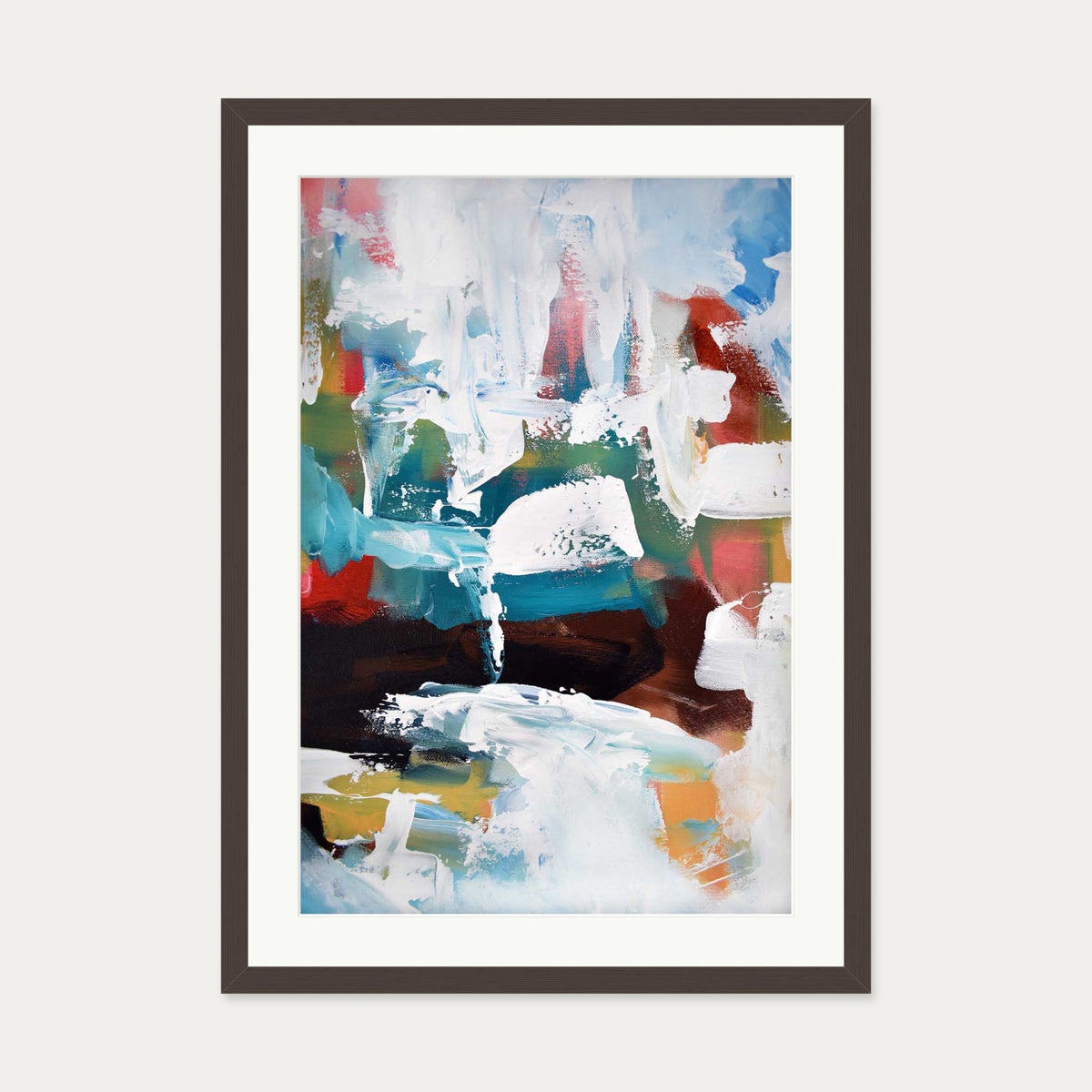 Abstract 191 Art Print — 50 x 70 cm — Brown Frame