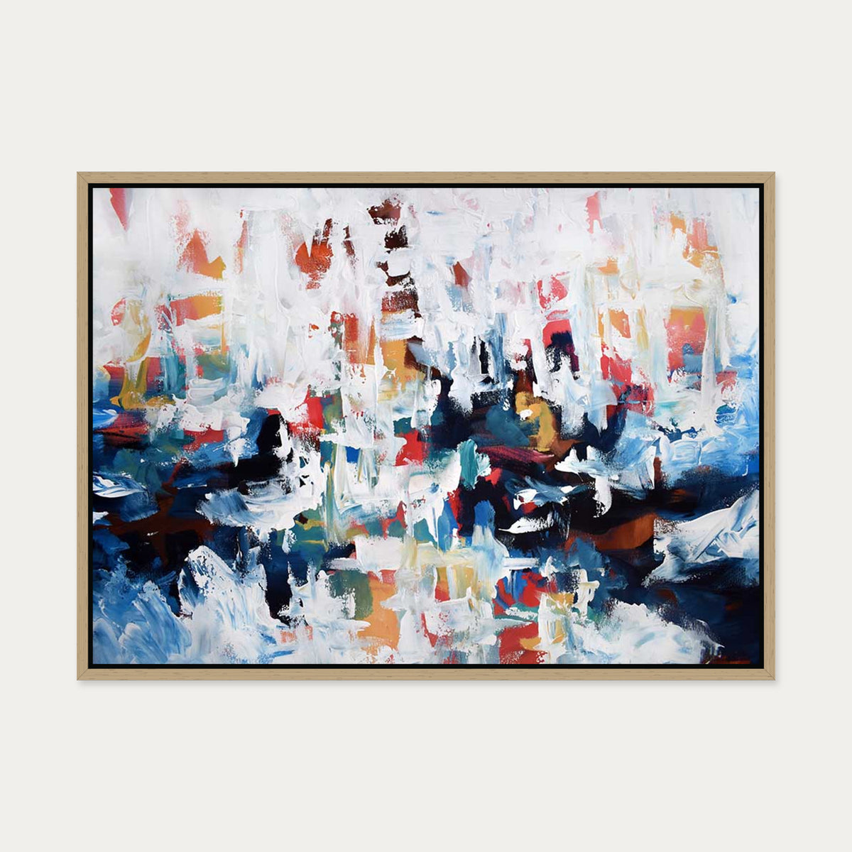 Abstract 194 Canvas Art — 50 x 70 cm — Oak Frame