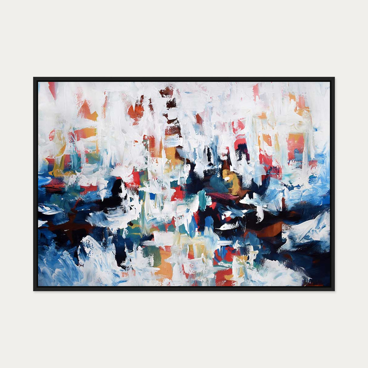 Abstract 194 Canvas Art — 70 x 100 cm — Black Frame