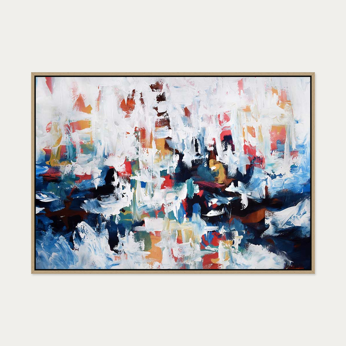 Abstract 194 Canvas Art — 70 x 100 cm — Oak Frame