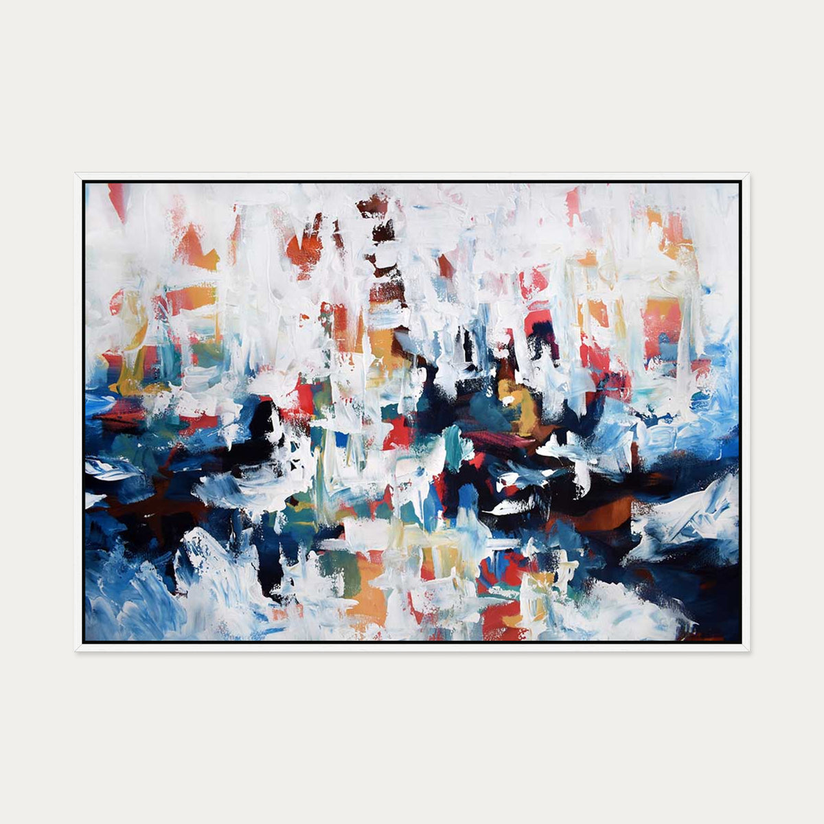 Abstract 194 Canvas Art — 70 x 100 cm — White Frame