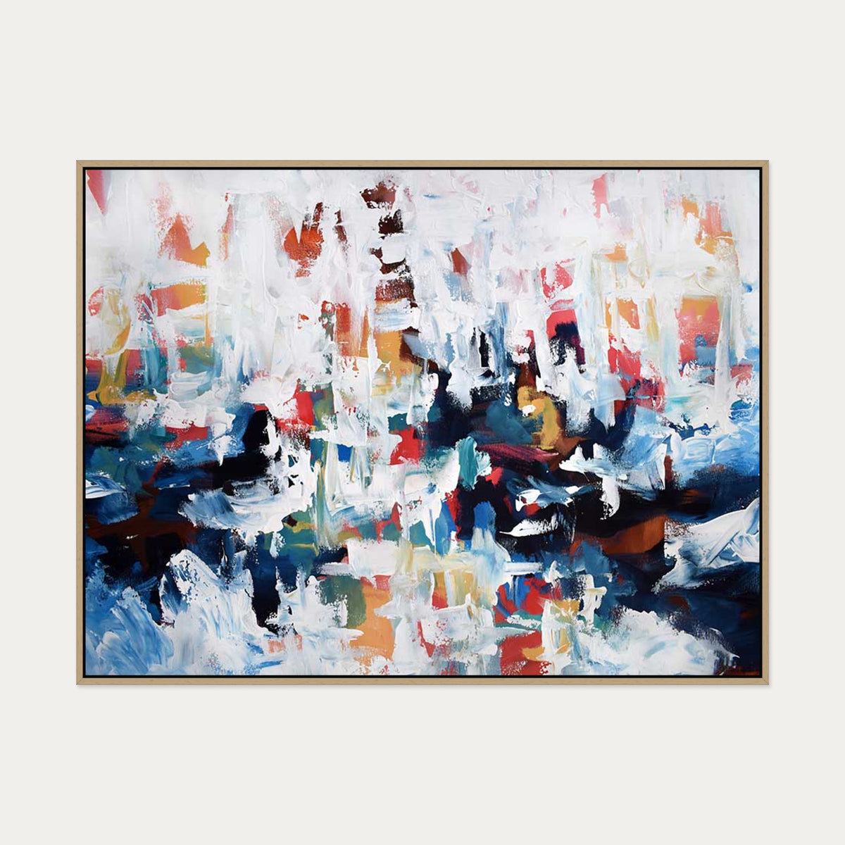 Abstract 194 Canvas Art — 90 x 120 cm — Oak Frame