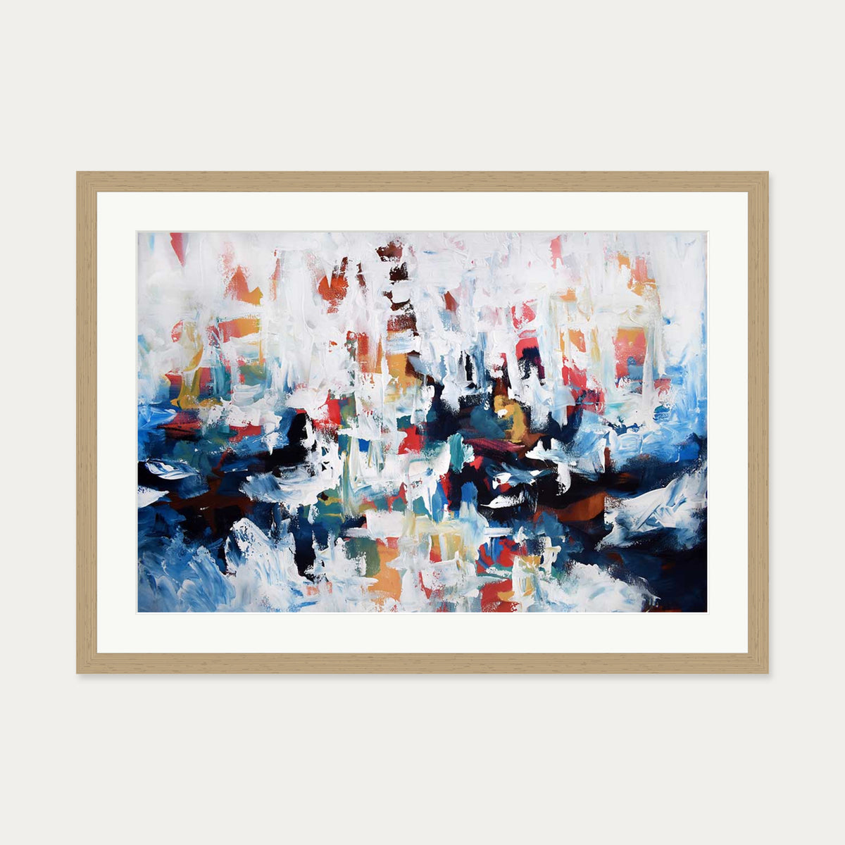 Abstract 194 Art Print — 50 x 70 cm — Oak Frame