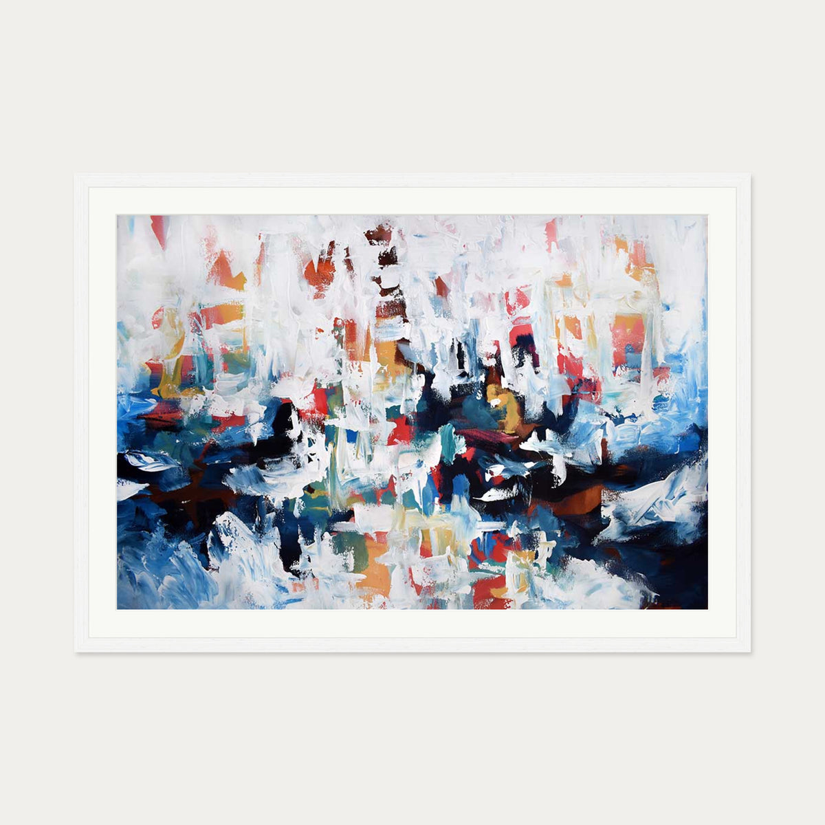 Abstract 194 Art Print — 70 x 100 cm — White Frame
