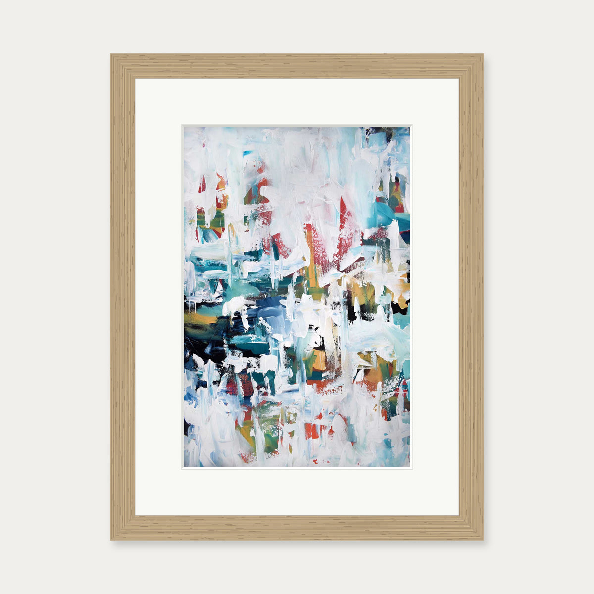 Abstract 195 Art Print — 30 x 40 cm — Oak Frame