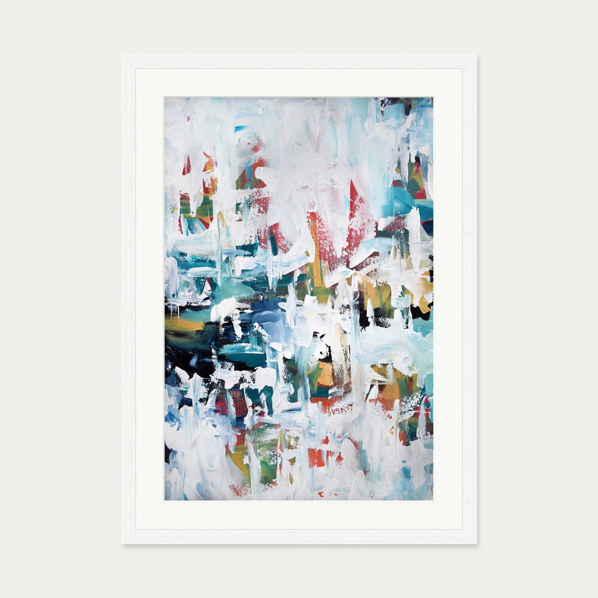 Abstract 195 Art Print — 50 x 70 cm — White Frame