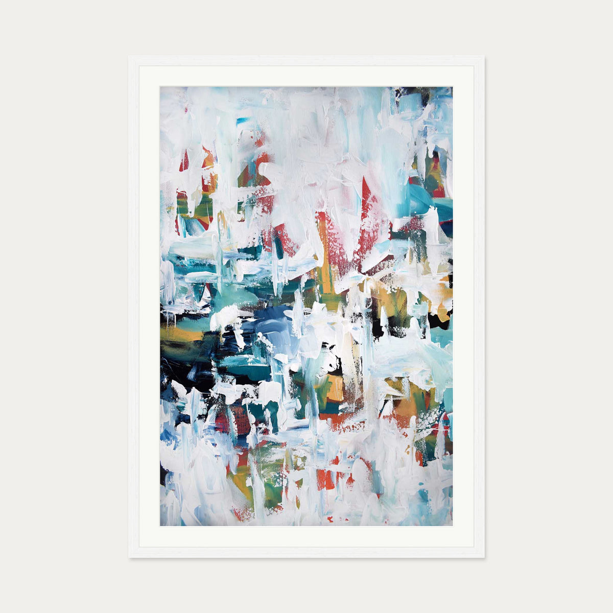 Abstract 195 Art Print — 70 x 100 cm — White Frame