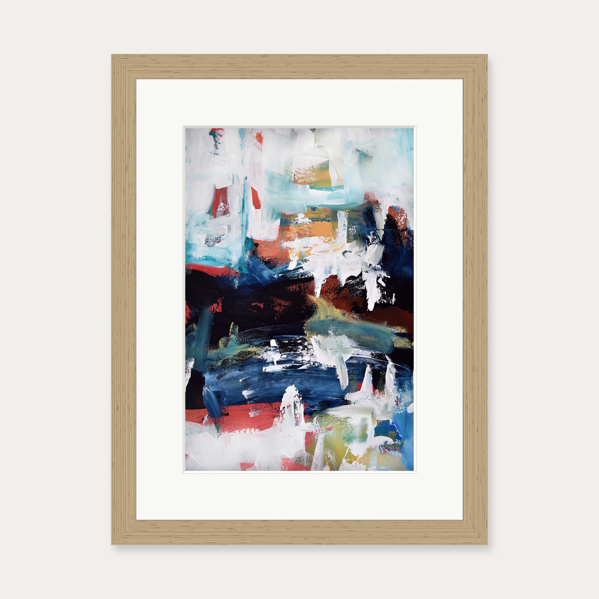 Abstract 197 Art Print — 30 x 40 cm — Oak Frame