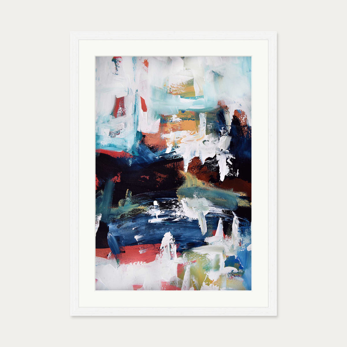 Abstract 197 Art Print — 50 x 70 cm — White Frame