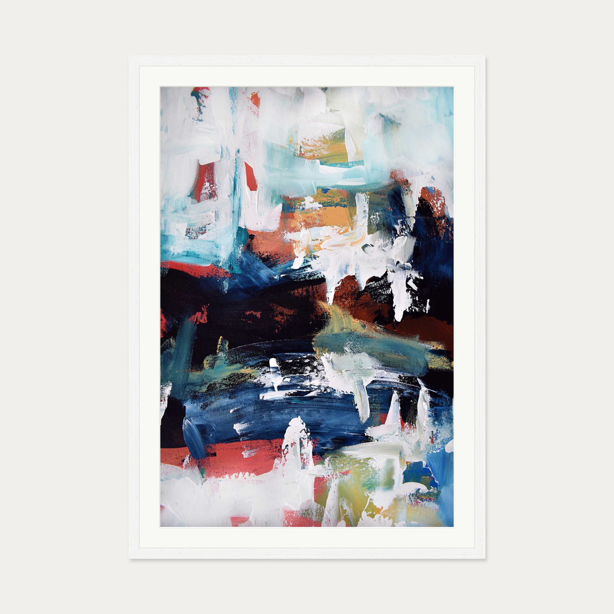 Abstract 197 Art Print — 70 x 100 cm — White Frame