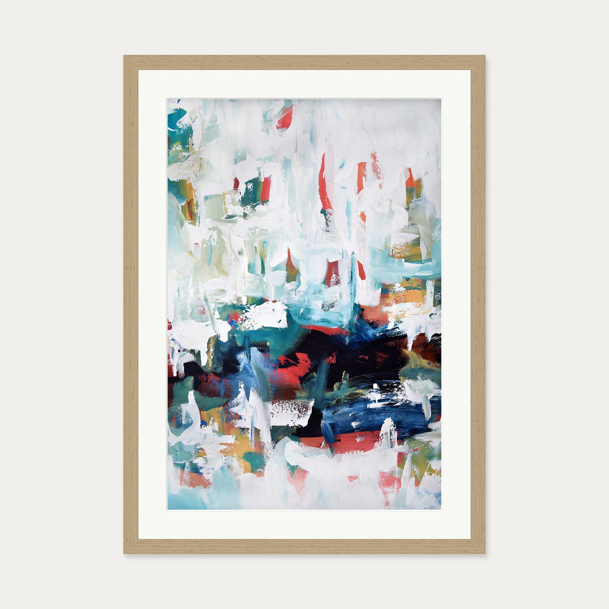 Abstract 198 Art Print — 50 x 70 cm — Oak Frame