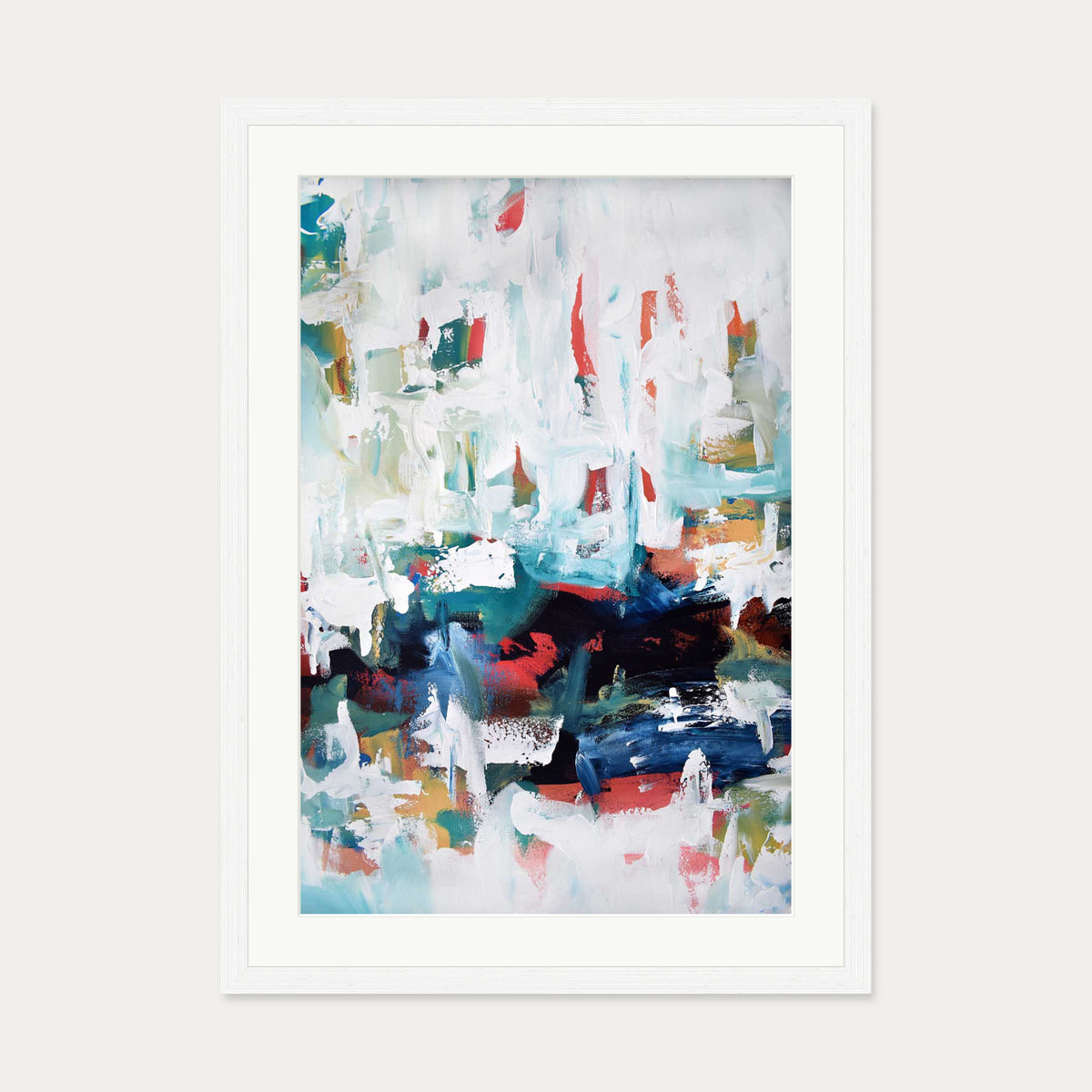 Abstract 198 Art Print — 50 x 70 cm — White Frame