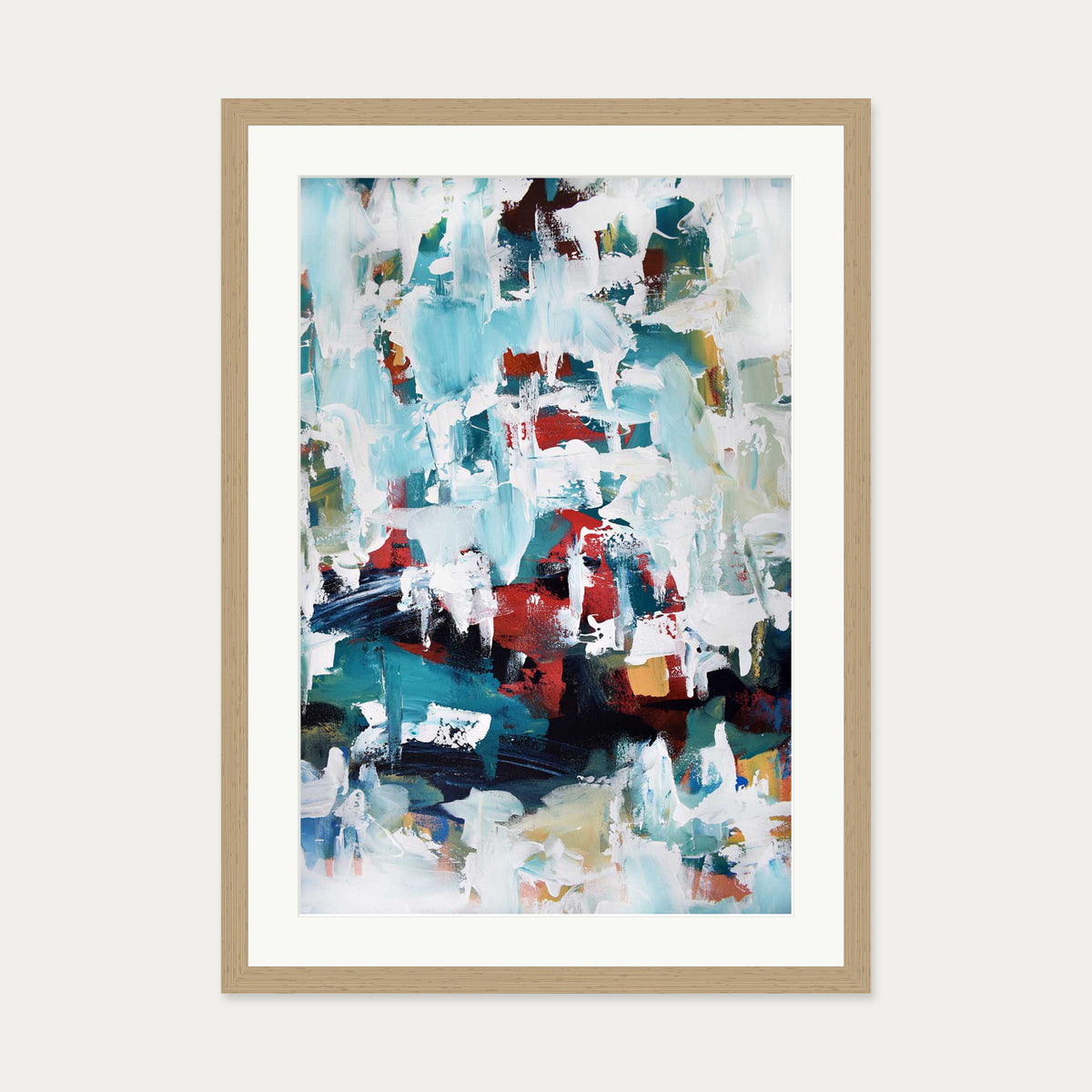 Abstract 200 Art Print — 50 x 70 cm — Oak Frame